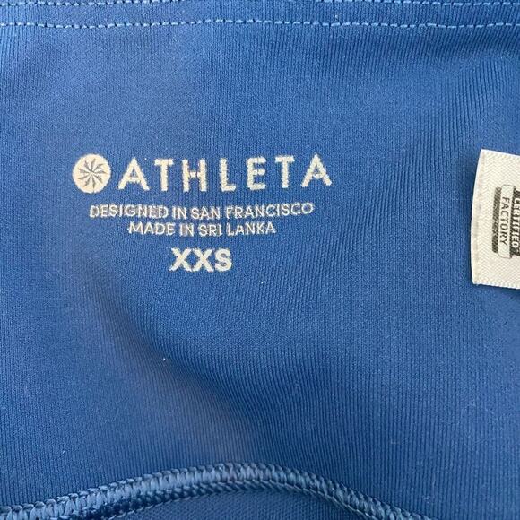 Athleta All In Reaction 7/8 Tight Lazer Cut Atlantis Pocket Blue Leggings Sz XXS - Picture 5 of 7